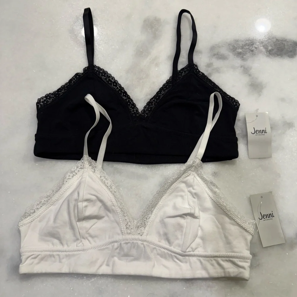 Jenni Black‎ and White Lace Bralette Duo